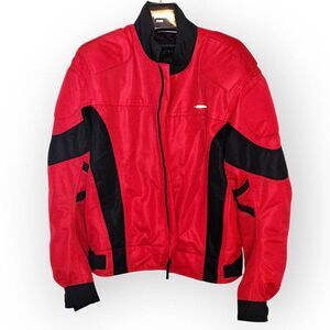 First Gear Mens Moto Jacket Sz Large Removable‎ Pads Zippers Multi Pockets Armor